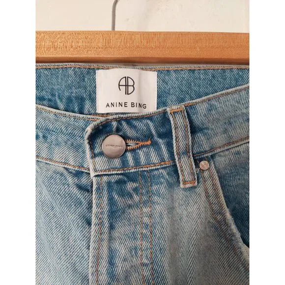 Anine Bing Sonya Jean Destructed Classic Blue, Size 28 (10) - Picture 7 of 10